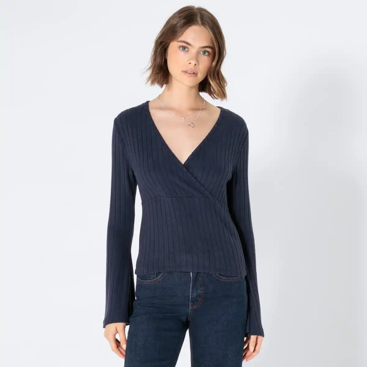 Bild 1 von Damen-Langarmshirt mit Trompetenärmeln