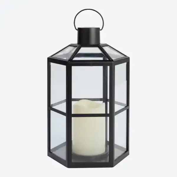 Bild 2 von LED-Laterne mit LED-Kerze, ca. 18x16x28 cm