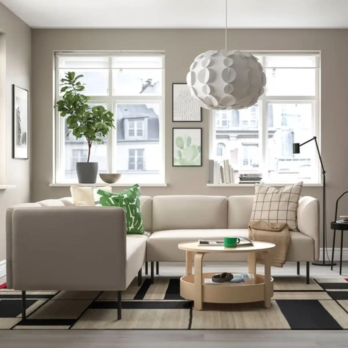 Bild 2 von LILLEHEM Modulecksofa 4-sitzig, Vissle beige/Metall
