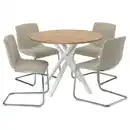 Bild 1 von MARIEDAMM / LUSTEBO Tisch und 4 Stühle, Eiche weiß/Viarp beige/braun, 105 cm