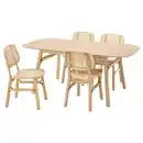 Bild 1 von VOXLÖV / VOXLÖV Tisch und 4 Stühle, Bambus/Bambus, 180x90 cm