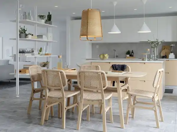 Bild 3 von VOXLÖV / VOXLÖV Tisch und 4 Stühle, Bambus/Bambus, 180x90 cm