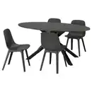 Bild 1 von MARIEDAMM / ODGER Tisch und 4 Stühle, schwarz marmoriert/anthrazit, 180x100 cm