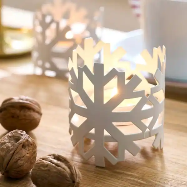 Bild 2 von VINTERFINT Teelichthalter, weiß, 8 cm