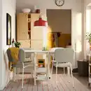 Bild 2 von VIHALS / VIHALS Tisch und 4 Stühle, Klapptisch weiß/weiß Tibbleby beige/grau, 39/95/151x90 cm
