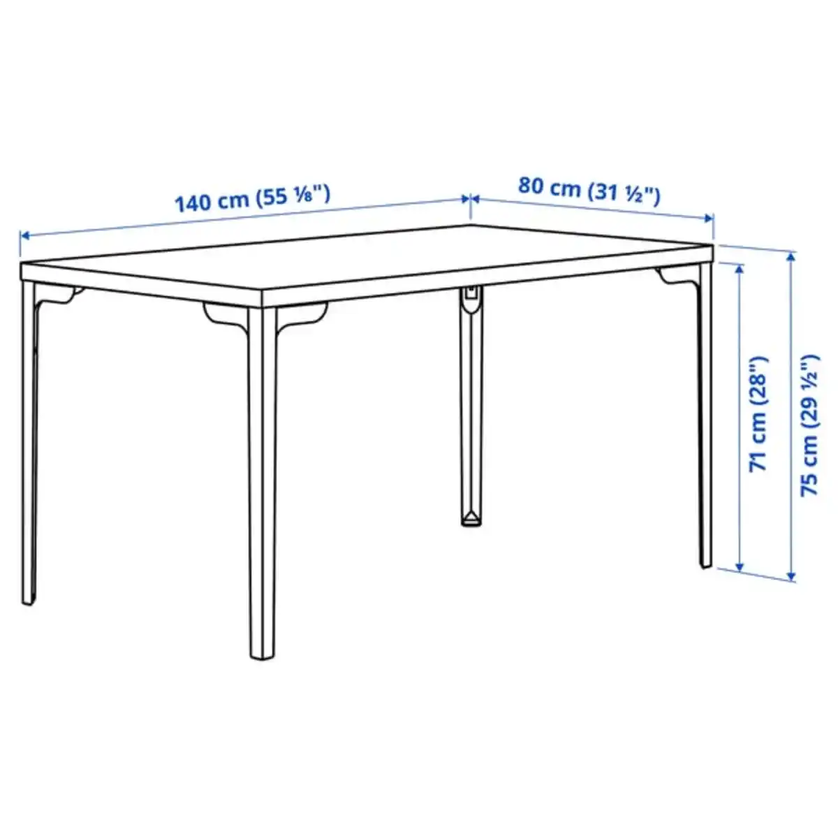 Bild 4 von SKÅLSTA Tisch, helles Graubeige/gerade helles Graubeige, 140x80 cm