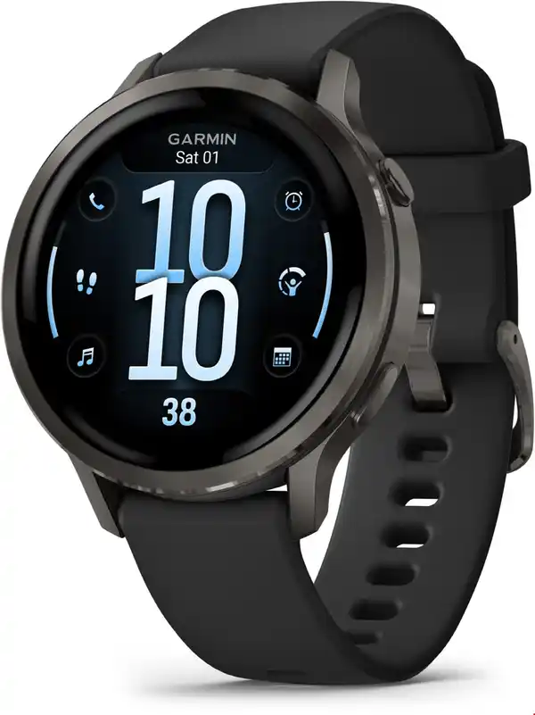 Bild 1 von Venu 4 (41mm) Sportuhr mit Silikon-Armband (18mm) schwarz/schiefergrau