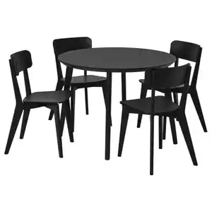 LISABO / LISABO Tisch und 4 Stühle, schwarz/schwarz, 105 cm