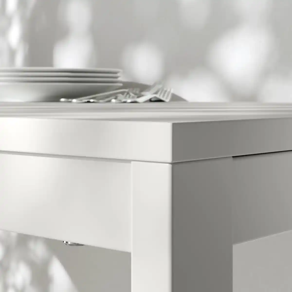 Bild 3 von VIHALS / VIHALS Tisch und 4 Stühle, weiß/grün Tibbleby graugrün, 120/180x74 cm