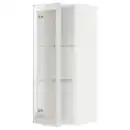 Bild 1 von METOD Wandschrank mit Böden/Glastür, weiß/Hejsta weißes Klarglas, 40x100 cm