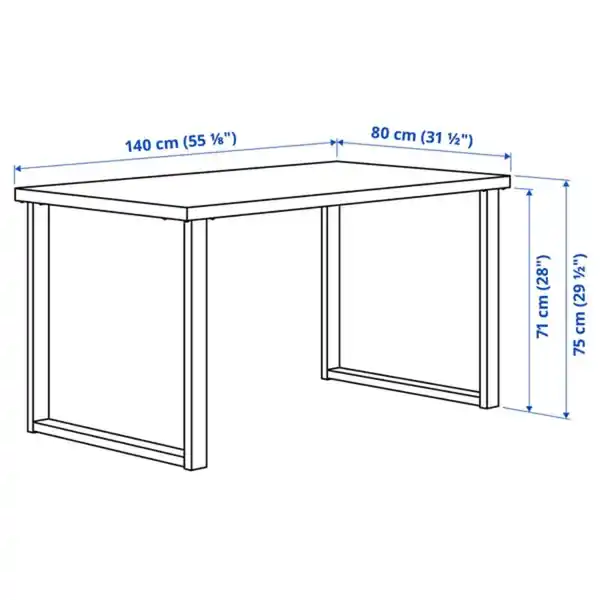 Bild 4 von SKÅLSTA Tisch, Nussbaumnachbildung/u-förmig schwarzgrau, 140x80 cm