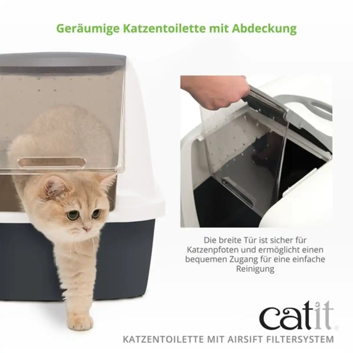 Bild 2 von Catit Katzentoilette mit Abdeckung grau