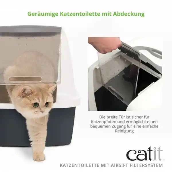 Bild 2 von Catit Katzentoilette mit Abdeckung grau