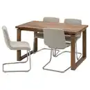Bild 1 von MÖRBYLÅNGA / LUSTEBO Tisch und 4 Stühle, Eichenfurnier braun las./Viarp beige/braun, 140 cm