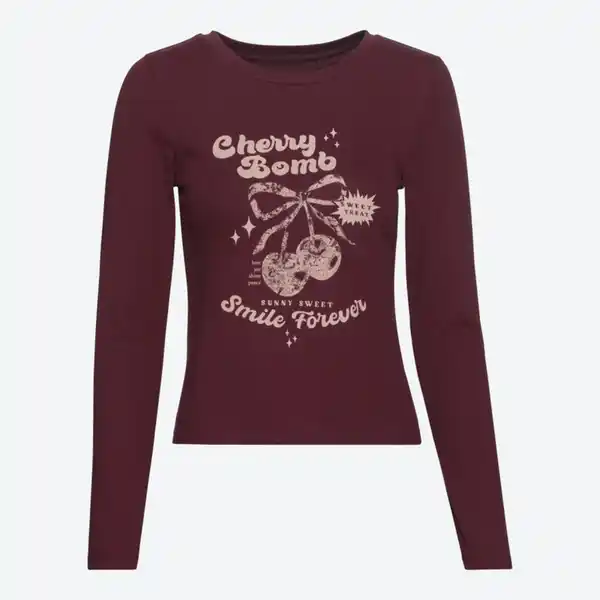 Bild 2 von Damen-Langarmshirt mit Frontaufdruck