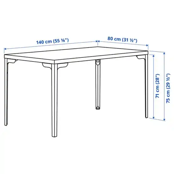 Bild 3 von SKÅLSTA Tisch, helles Graubeige/gerade schwarzgrau, 140x80 cm