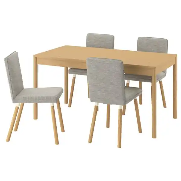 Bild 1 von TONSTAD / TONSTAD Tisch und 4 Stühle, Eichenfurnier/Viarp beige/braun Eichenachbildung, 150x80 cm