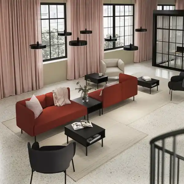 Bild 2 von LILLEHEM 4er-Sitzelement mit Ablage, Gunnared braunrot/Metall