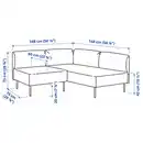 Bild 4 von LILLEHEM Modulecksofa 2-sitzig, Gunnared dunkelgrau/Metall