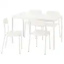 Bild 1 von VIHALS / VIHALS Tisch und 4 Stühle, weiß weiß/weiß, 125x74 cm