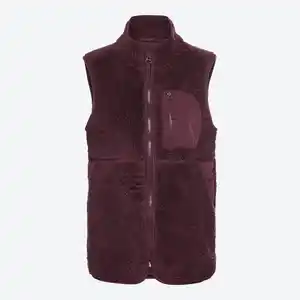 Damen-Indoor-Teddy-Weste mit Brusttasche