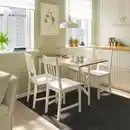 Bild 2 von PINNTORP / STEFAN Tisch und 4 Stühle, hellbraun lasiert weiß las./weiß, 67/124 cm