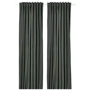 ROSENMANDEL 2 Gardinenschals (verdunk.), dunkelgrün/mit Gardinenband, 135x300 cm