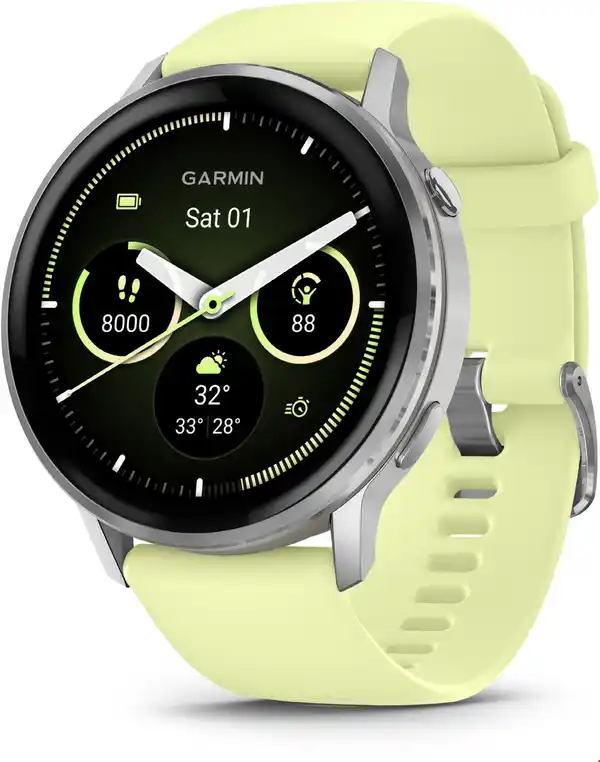 Bild 1 von Venu 4 (45mm) Sportuhr mit Silikon-Armband (22mm) grau/silber/zitrone
