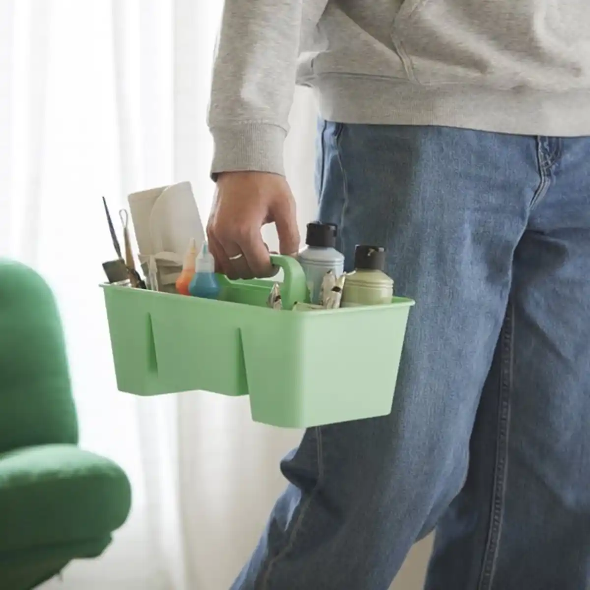 Bild 2 von STACKSTOD Schreibutensilienfach, hellgrün, 32x18x16 cm