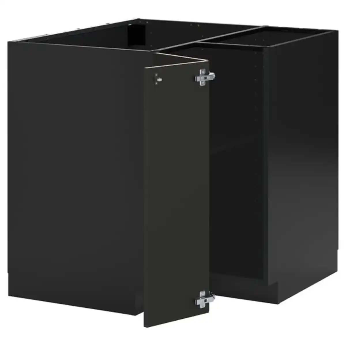 Bild 1 von METOD Eckunterschrank mit Boden, schwarzgrau/Nickebo matt anthrazit, 88x88 cm