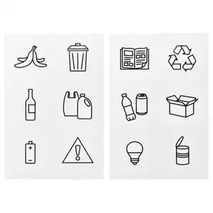 HUSBONDE Aufkleber-Set 12-teilig, Recyclingsymbole