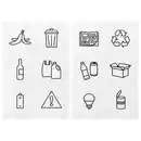 Bild 1 von HUSBONDE Aufkleber-Set 12-teilig, Recyclingsymbole
