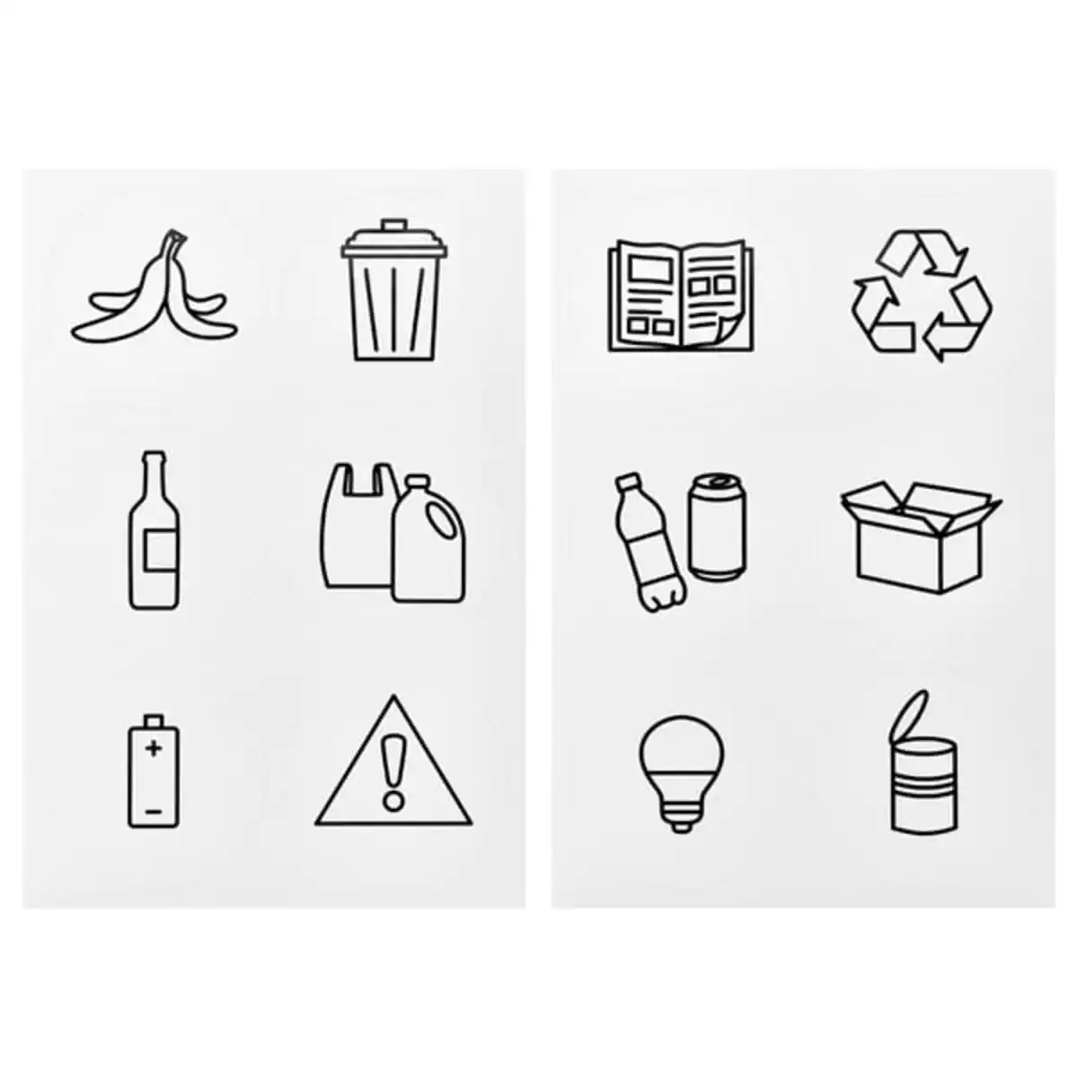 Bild 1 von HUSBONDE Aufkleber-Set 12-teilig, Recyclingsymbole