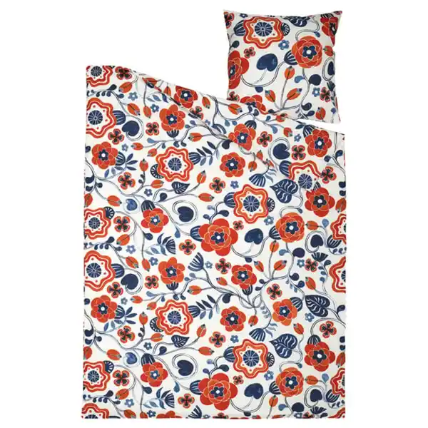 Bild 4 von KANONVISKA Bettwäsche-Set, 2-teilig, weiß bunt/Blumenmuster, 155x220/80x80 cm