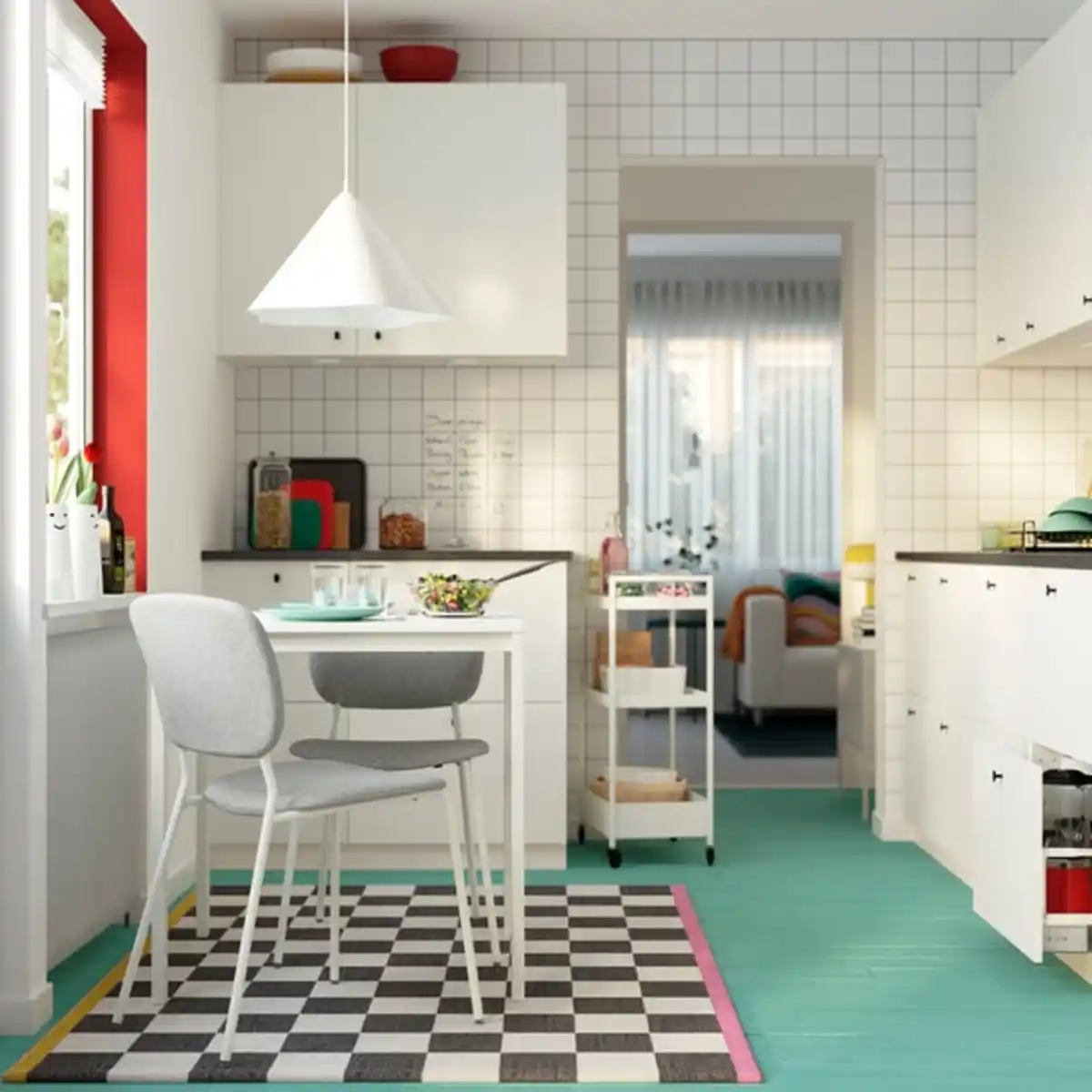 Bild 2 von VIHALS Tisch, weiß/weiß, 74x74 cm