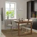 Bild 2 von MÖRBYLÅNGA / LUSTEBO Tisch und 4 Stühle, Eichenfurnier braun las./Viarp beige/braun, 140 cm