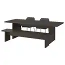 Bild 1 von BERGSHYTTAN / TOSSBERG Tisch, 2 Stühle + Bank, Eschenfurnier dunkelbraun/Gunnared dunkelgrau schwarz, 240x93 cm