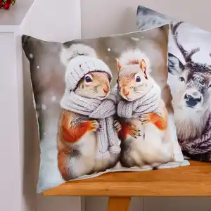 Kissenhülle mit Tier-Motiven, ca. 40x40 cm