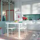 Bild 2 von VIHALS / VIHALS Tisch und 4 Stühle, weiß weiß/weiß, 125x74 cm