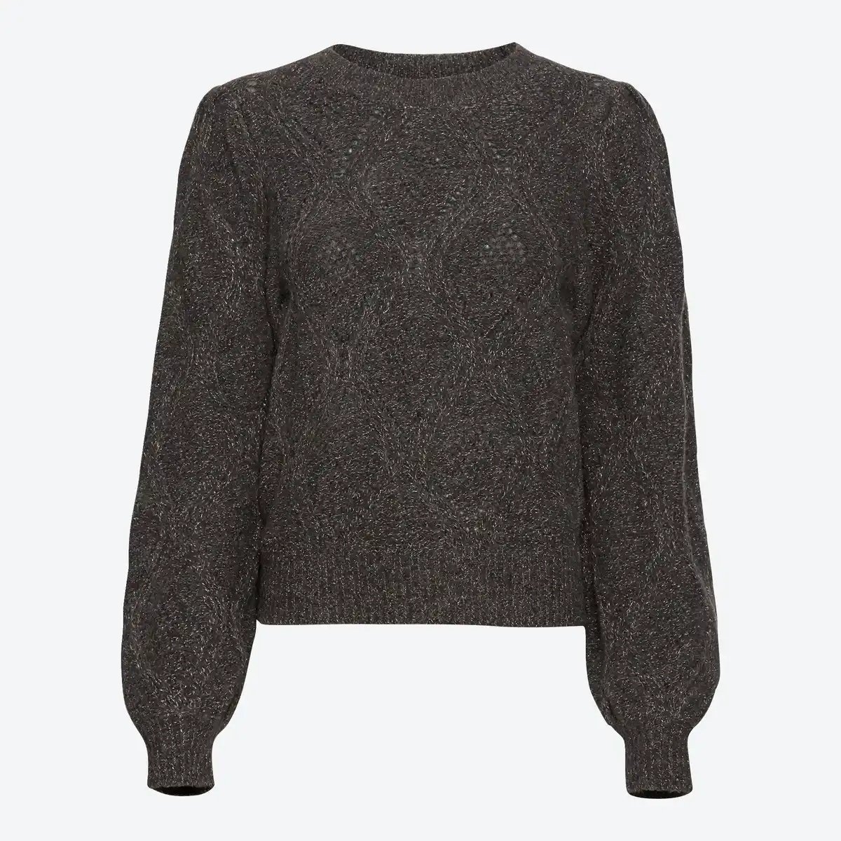 Bild 1 von Damen-Ajour-Pullover mit Lurex-Effektgarn