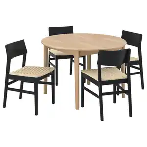 SKANSNÄS / SKANSNÄS Tisch und 4 Stühle, Buche hell Furnier/schwarz Buche, 115/170 cm