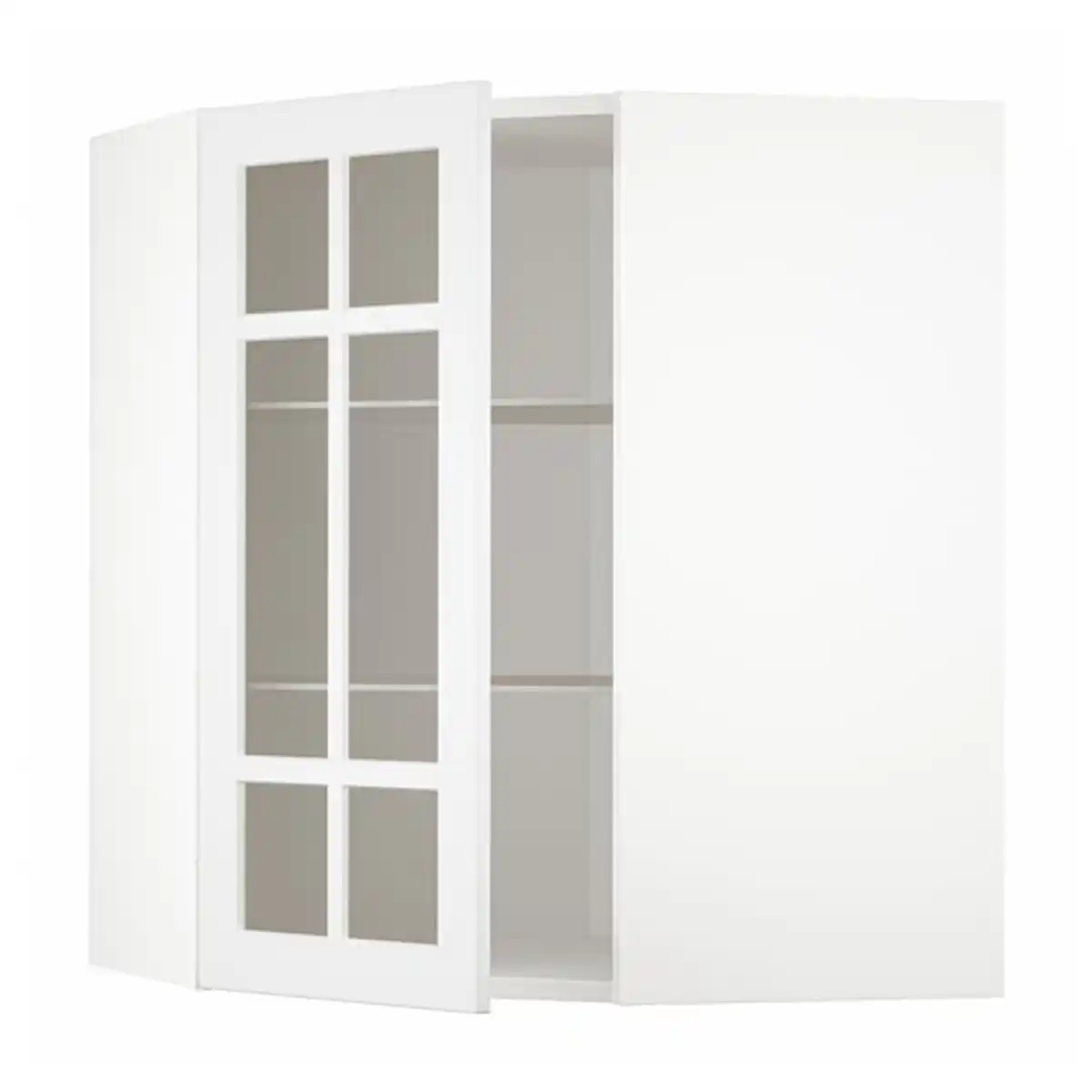 Bild 1 von METOD Wandeckvitrine mit Böden, weiß/Stensund weiß, 68x80 cm