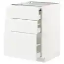 Bild 1 von METOD / MAXIMERA Unterschr auszb Arbeitsfl/3 Schubl, weiß/Voxtorp matt weiß, 60x60 cm