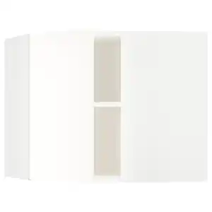 METOD Wandeckschrank mit Regalböden, weiß/Vallstena weiß, 68x60 cm