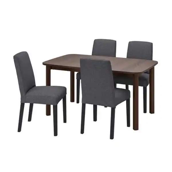 Bild 1 von STRANDTORP / BERGMUND Tisch und 4 Stühle, braun/Gunnared mittelgrau, 150/205/260 cm