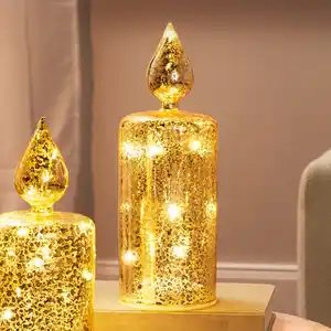 LED-Glaskerze in Gold-Optik