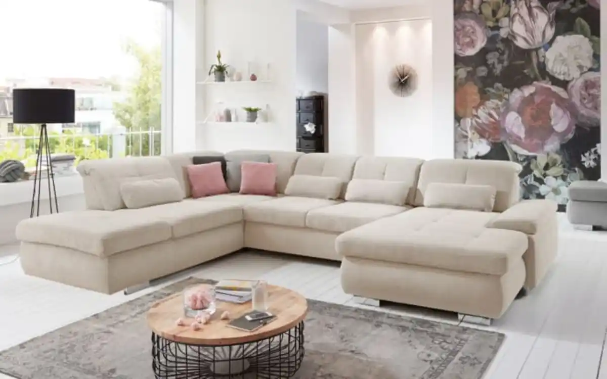 Bild 1 von SYSTEMPOLSTER - Wohnlandschaft MP-IN16012, Cord/natur, inkl. Sitztiefenverstellung