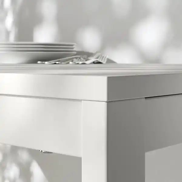 Bild 3 von VIHALS / VIHALS Tisch und 4 Stühle, weiß/weiß Tibbleby beige/grau, 84/120x74 cm