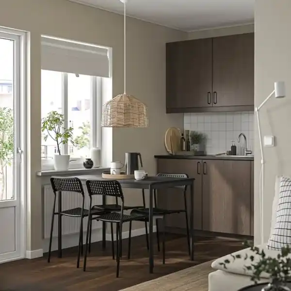 Bild 2 von SANDSBERG Tisch und 4 Stühle, schwarz schwarz/schwarz, 110x67 cm