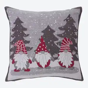 Kissenhülle mit Weihnachtswichteln, ca. 40x40 cm